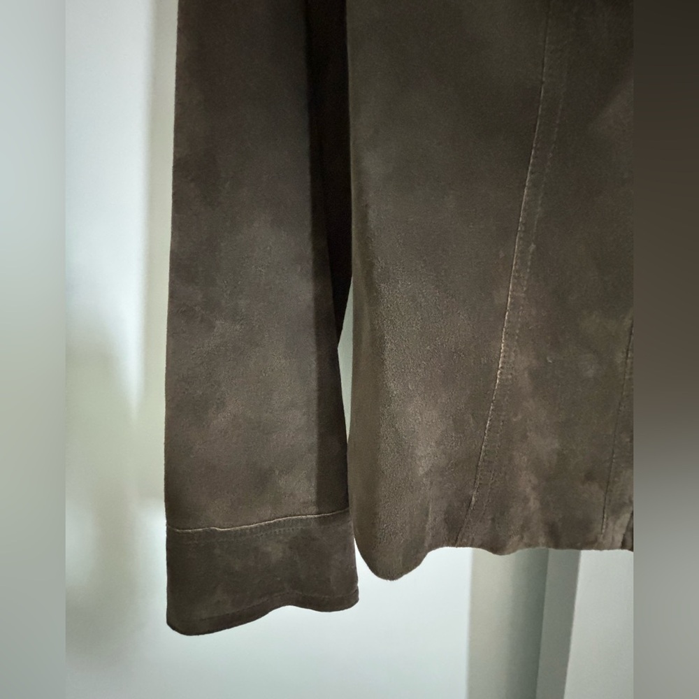 Genuine Leather jacket with round neck zip up size Medium - Picture 4 of 6